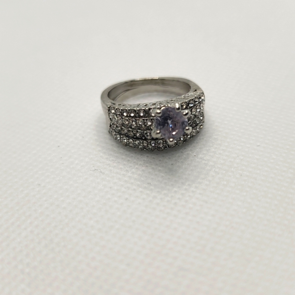 2 Piece Multi-Layer Ring Set - Rhinestone Ring - Picture 2 of 6